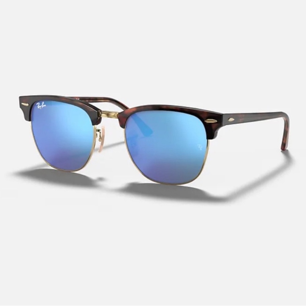 Ray-Ban Clubmaster Flash Sunglasses in Multi with Blue mirrored tinted lenses